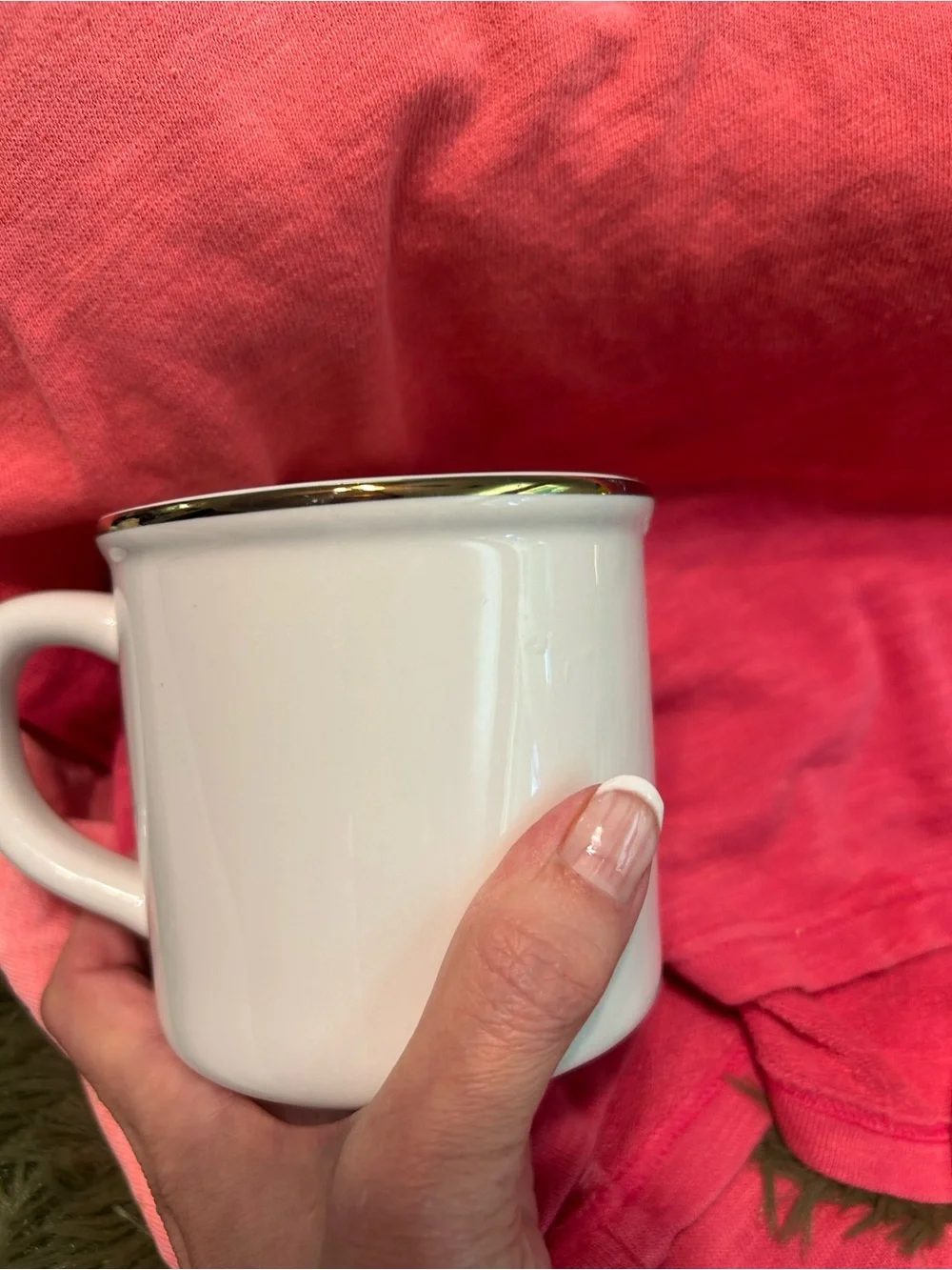 Pottery Barn White Ceramic Stewart Plaid Mugs - Set of 2